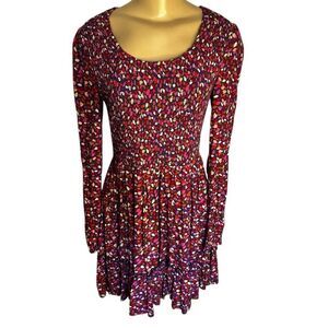 MISTER ZIMI printed long sleeve smocked viscose dress size 2